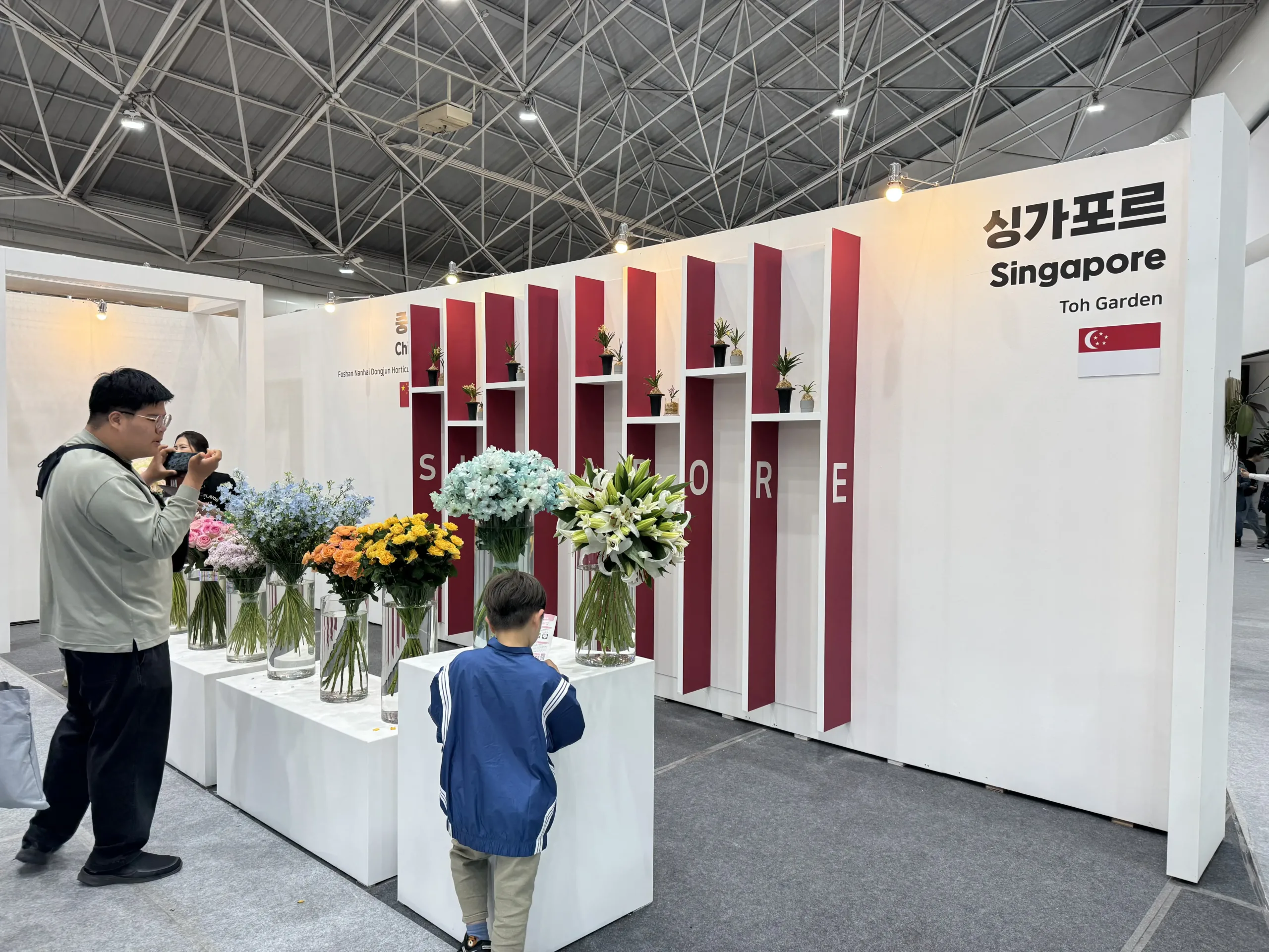 2025고양꽃박람회 화훼교류관의 싱가포르관의 모습으로 이색식물이나 희귀식물이 보인다.
